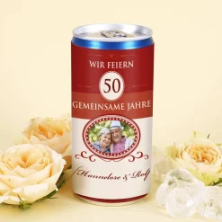 Hochzeitsjubiläums - City Secco in der Dose mit Jubiläum, Wunschnamen und Foto
