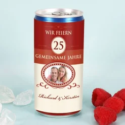 Hochzeitsjubiläums - City Secco in der Dose mit Jubiläum, Wunschnamen und Foto