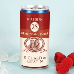 Hochzeitsjubiläums - City Secco in der Dose mit Jubiläum, Wunschnamen und Foto