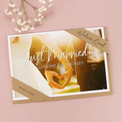 Hochzeitskarte - Just Married - Nature Card