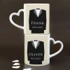 Hochzeitstassen für Bräutigam und Bräutigam mit Namen und Datum