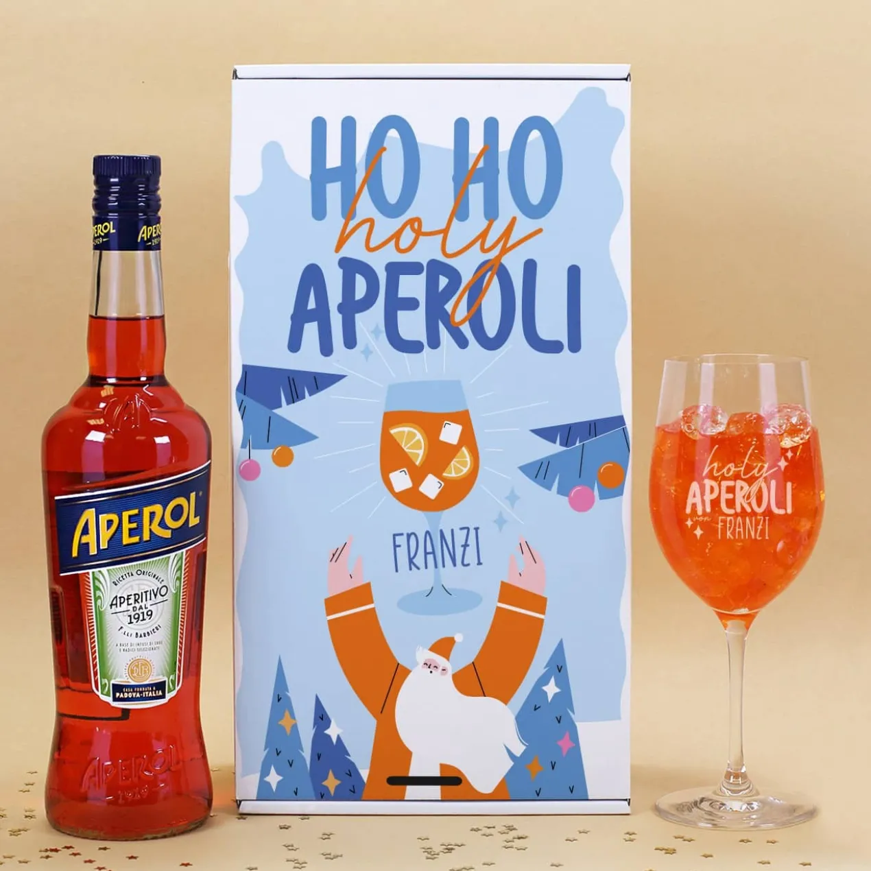 Ho Ho Holy Aperoli Geschenkset mit Weinglas und Aperol