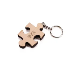Holzanhänger in Puzzleform mit Gravur Ihrer Namen