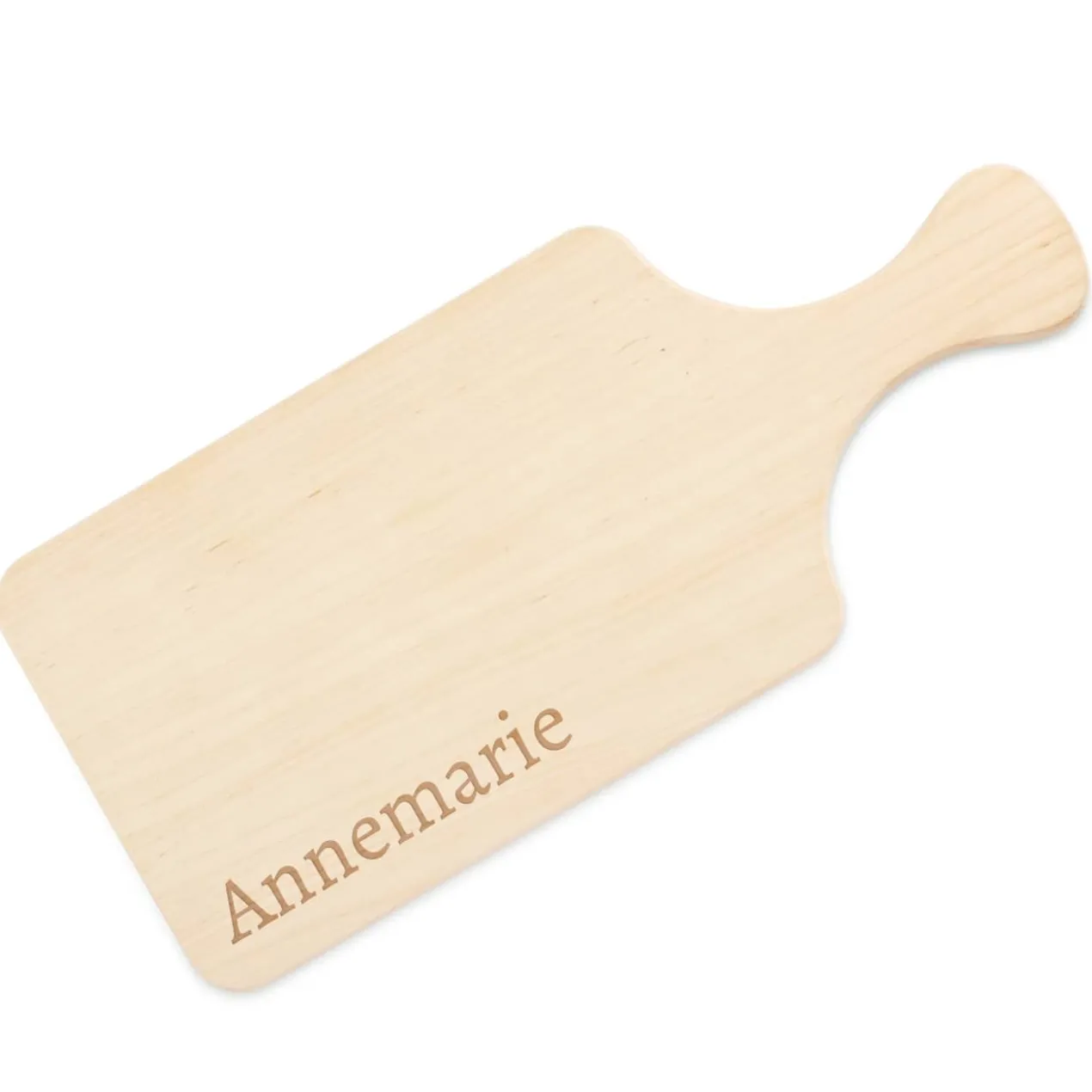 Holzbrettchen mit Griff graviert mit Name