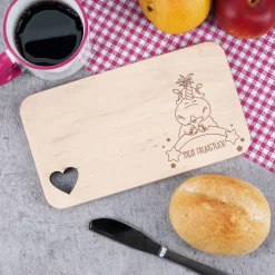 Holzbrettchen mit Knuddelhorn® und Ihrem Wunschtext