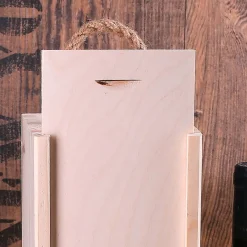 Holz Flaschenverpackung bedruckt mit Name, Wunschtext und Angler-Motiv