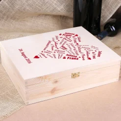 Holz - Geschenkverpackung mit dem Herz der Liebenden