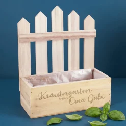 Holzkiste Kräutergarten mit Namensgravur