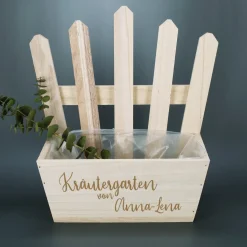 Holzkiste Kräutergarten mit Namensgravur