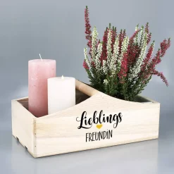 Holzkorb zum Bepflanzen - Lieblings - mit Ihrem Aufdruck