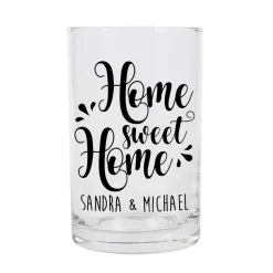 Home sweet Home - Windlicht aus Glas mit Ihrem Wunschtext