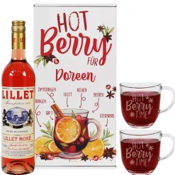 Hot Berry Time - Geschenkset mit Lillet, zwei Gläsern und Rezept auf der Box