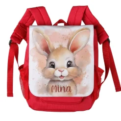 Häschen Kinderrucksack im Watercolor Design mit Ihrem Wunschnamen