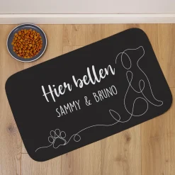 Hundematte personalisierbar mit eigenem Text | Individuelle Napfunterlage, rutschfest