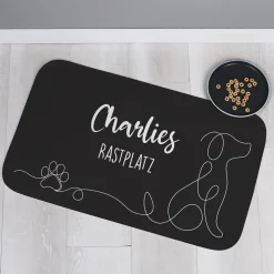 Hundematte personalisierbar mit eigenem Text | Individuelle Napfunterlage, rutschfest
