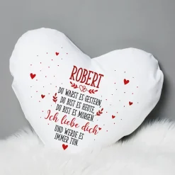 Ich liebe dich für immer - Herzkissen zum Valentinstag mit Namensaufdruck