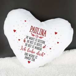 Ich liebe dich für immer - Herzkissen zum Valentinstag mit Namensaufdruck