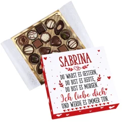 Ich liebe dich für immer - Lindt Pralinen zum Valentinstag mit Namensaufdruck