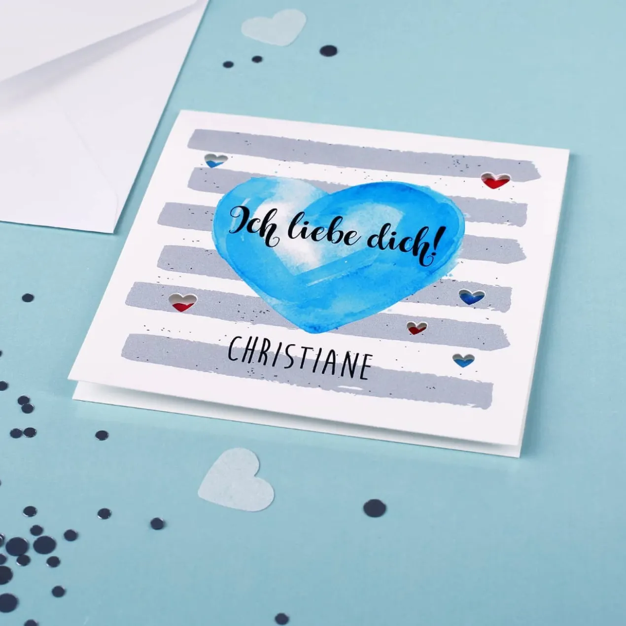 Ich liebe dich! persönliche Klappkarte für Ihre Liebesgrüße