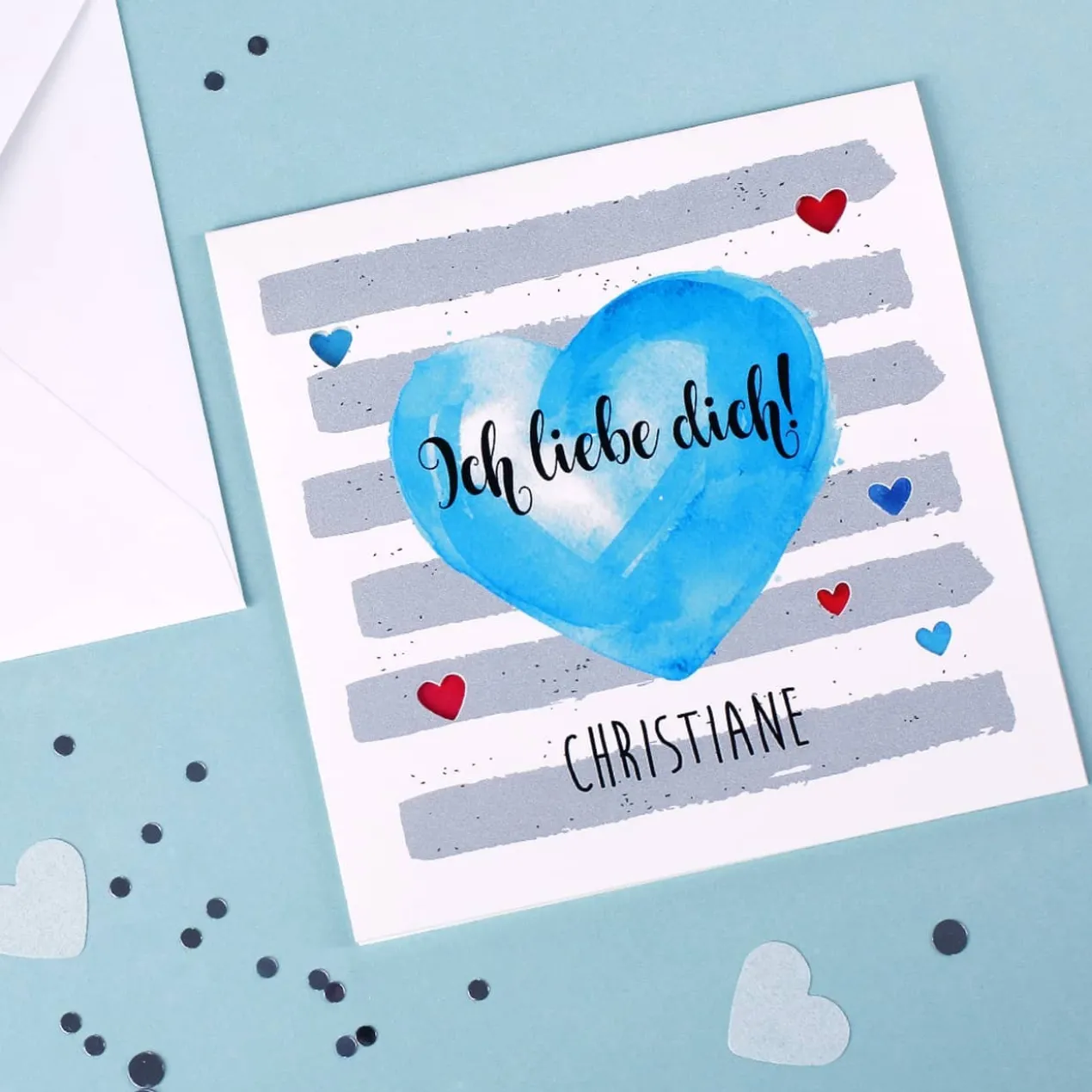 Ich liebe dich! persönliche Klappkarte für Ihre Liebesgrüße