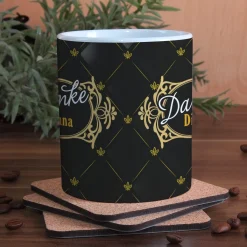 Individuelle Tasse *Danke* mit Ornamenten und Name