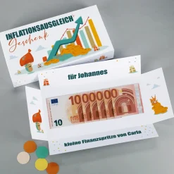 Inflationsausgleich - persönliche Geschenkverpackung für Geld und Gutscheine