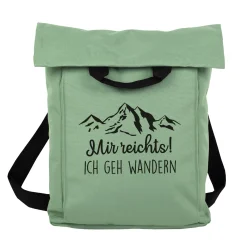 2-in-1 Rucksack & Tasche personalisiert mit Wunschtext | Geschenk mit Berg Motiv für Wandern & Urlaub