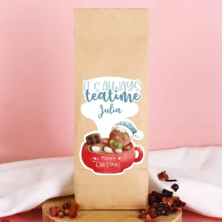 It`s always teatime - Persönlicher Früchtetee mit weihnachtlichen Lebkuchenmann-Motiv und Name