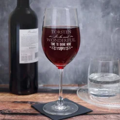 Its the most wonderful time to drink wine - Weinglas mit Name