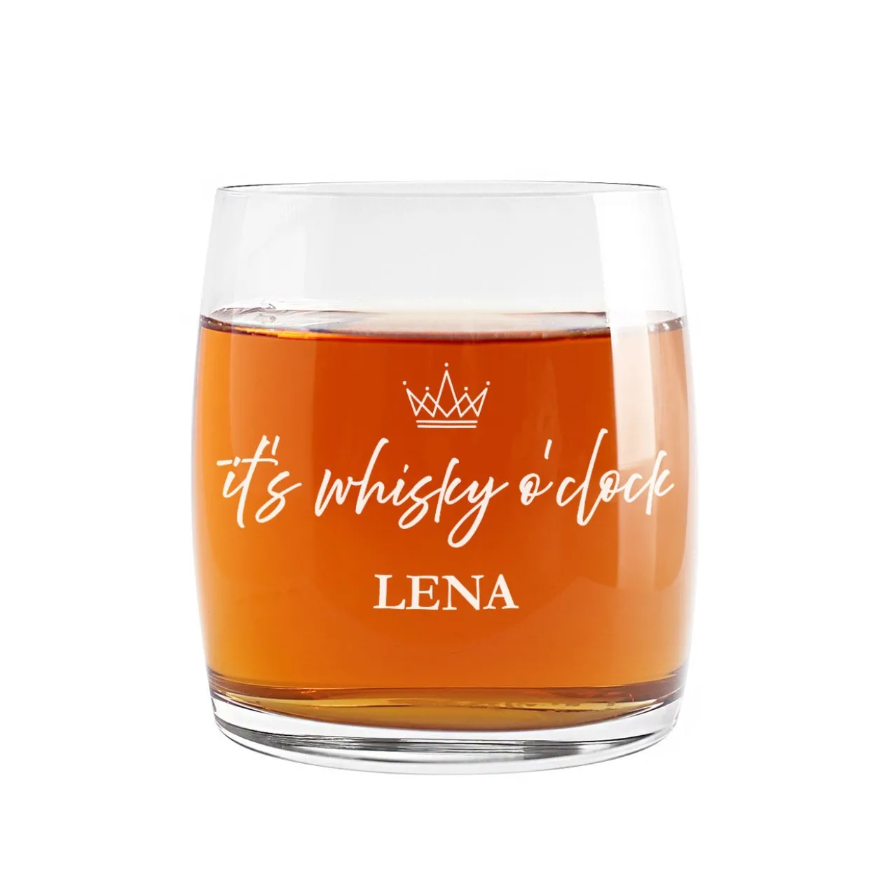 It's whisky o'clock - bedrucktes Glas mit Name