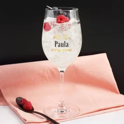 IT'S WINE O'CLOCK! - Bedrucktes Weinglas mit Name