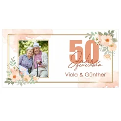 50 Jahre gemeinsam - Banner zur goldenen Hochzeit mit Foto und Namen
