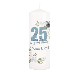 25 Jahre gemeinsam - bedruckte Kerze zur Silberhochzeit