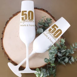 50 Jahre gemeinsam - Edle Sektgläser zur goldenen Hochzeit