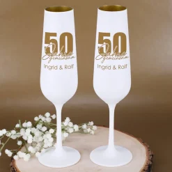 50 Jahre gemeinsam - Edle Sektgläser zur goldenen Hochzeit