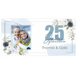 25 Jahre gemeinsam - Foto Banner zur Silberhochzeit mit Wunschnamen