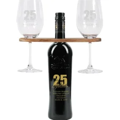 25 Jahre gemeinsam - Geschenkset mit gravierten Weingläsern und Weiflasche
