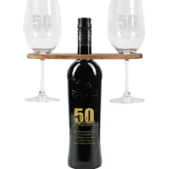 50 Jahre gemeinsam - Geschenkset zur goldenen Hochzeit mit Wein nach Wahl, Wunschnamen und Text