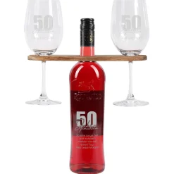 50 Jahre gemeinsam - Geschenkset zur goldenen Hochzeit mit Wein nach Wahl, Wunschnamen und Text