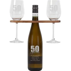 50 Jahre gemeinsam - Geschenkset zur goldenen Hochzeit mit Wein nach Wahl, Wunschnamen und Text