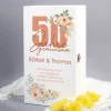 50 Jahre gemeinsam - Geschenkset mit Holzbox und Sektgläsern zur Goldhochzeit