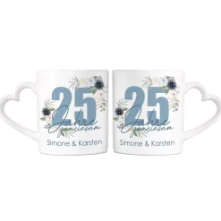 25 Jahre gemeinsam - Paartassen zur Silberhochzeit mit Namen