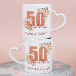 50 Jahre gemeinsam - Paartassen zur Goldhochzeit mit Namen