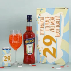 Jetzt braucht die Haut viel mehr Feuchtigkeit! - Aperol Geschenkset mit Ihrem Alter und Wunschname