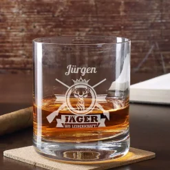 Jäger aus Leidenschaft - graviertes Whiskyglas mit Name