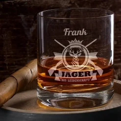 Jäger aus Leidenschaft - graviertes Whiskyglas mit Name