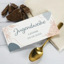Jugendweihe - 100g Schokolade bedruckt mit Name und Datum