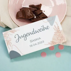 Jugendweihe - 100g Schokolade bedruckt mit Name und Datum