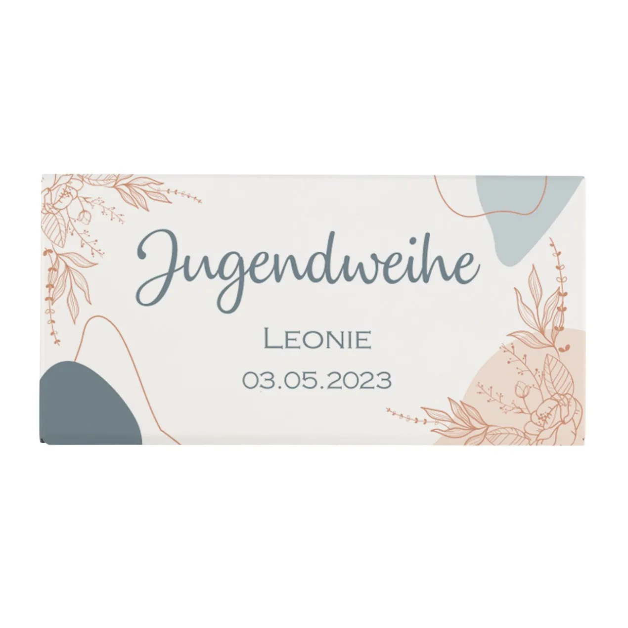 Jugendweihe - 100g Schokolade bedruckt mit Name und Datum