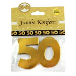 Jumbo Konfetti zur goldenen Hochzeit | Motiv 50 | XXL Deko Zahlen in Gold | 20 Stück Set